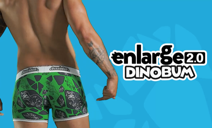 Push Up Boxerky AussieBum Enlarge 2.0 Dino Green5 - kópia_729px